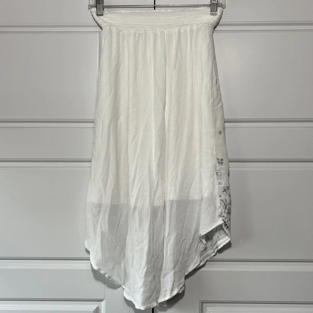 Justice Girls White‎ Floral Sequin Hi Low Skirt Size 8